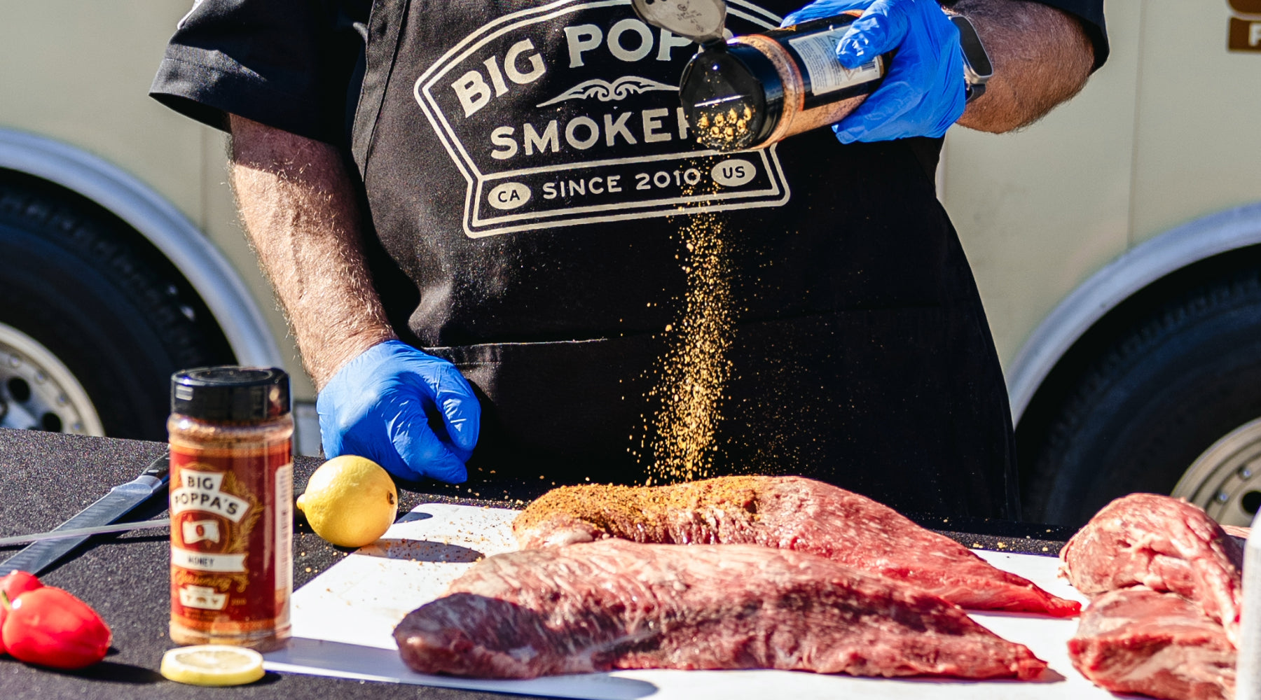 Big Poppa seasoning the tri tips