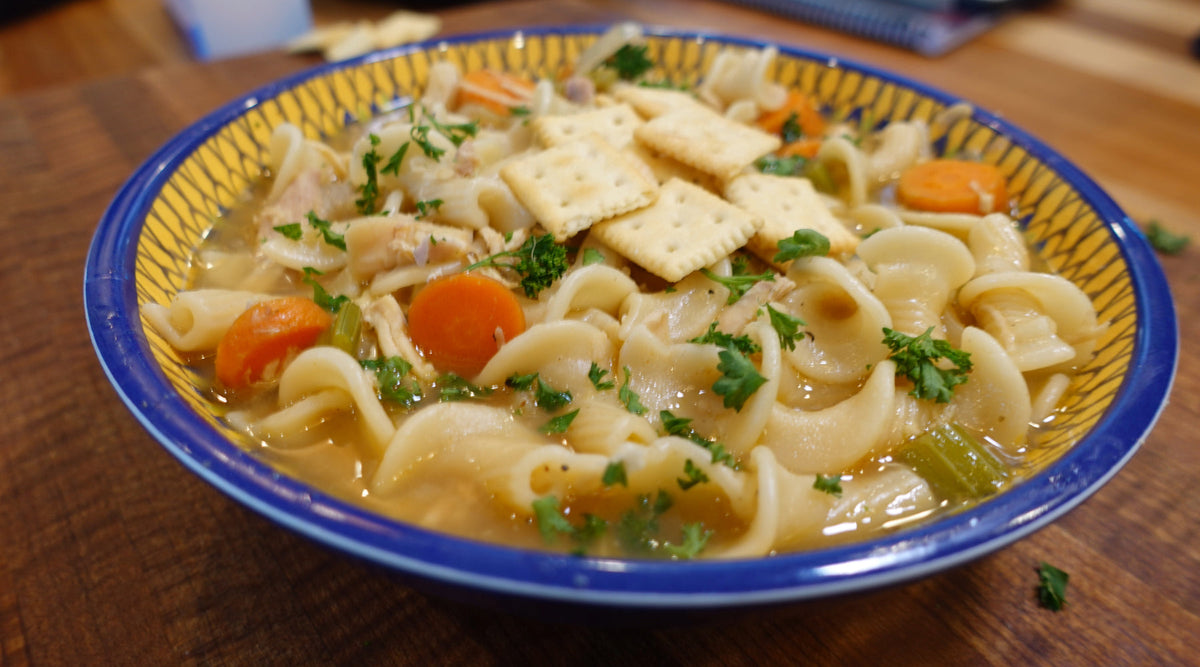 Homemade Chicken Noodle Soup with Rotisserie Chicken