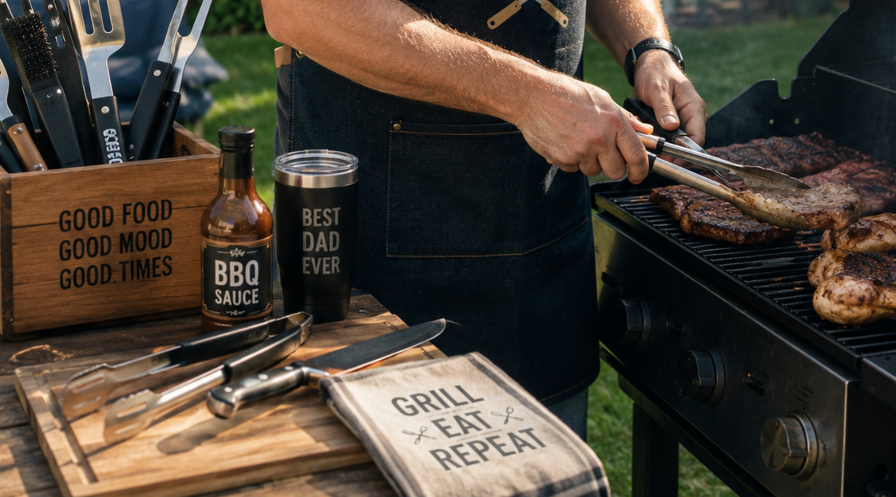 Cooking in the backyard for Father's Day with must have tools