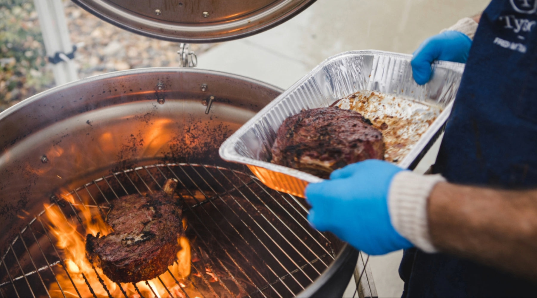 Cooking on the drum smoker