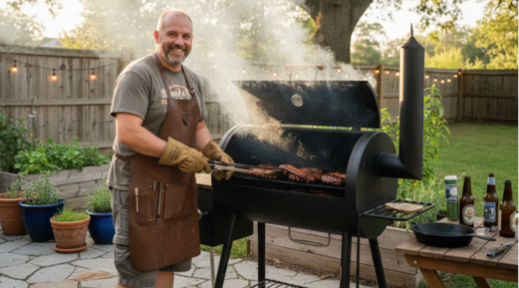 Man grilling