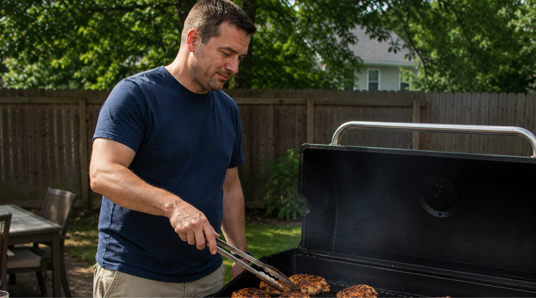 Big Poppa Smokers summer grilling spread with multiple proteins on the grill