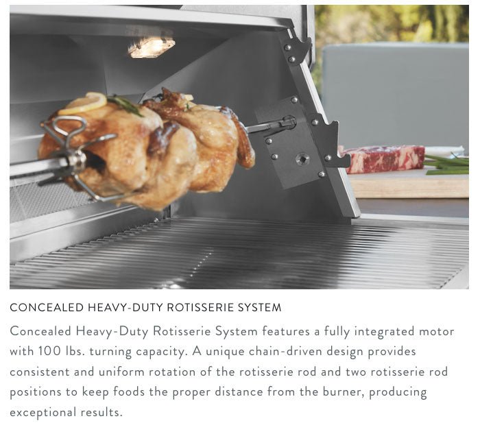 Close-up of the 30-inch Twin Eagles gas grill's stainless steel control panel with engraved knobs and integrated temperature
