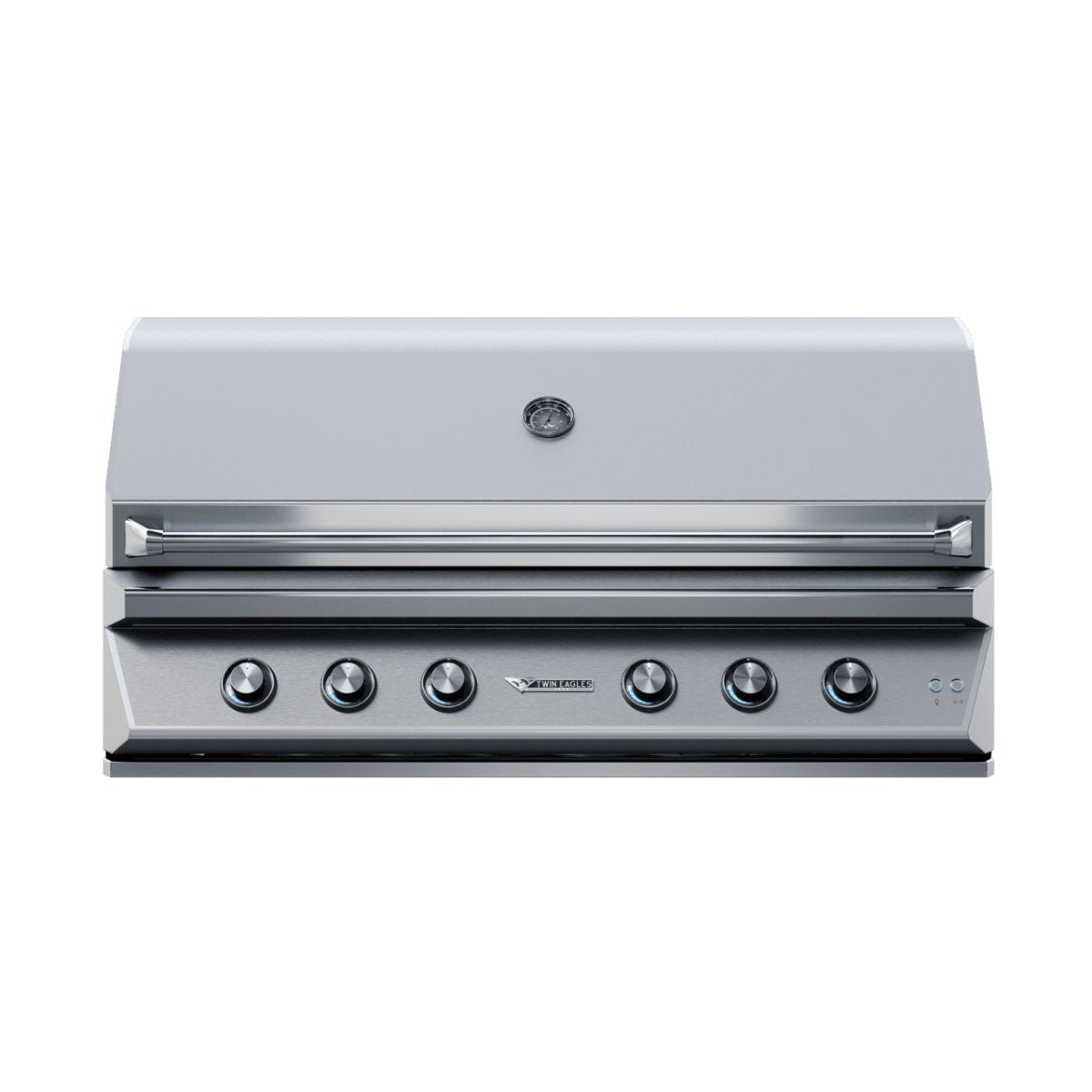 Twin Eagles 54-inch stainless steel gas grill with infrared rotisserie, sear zone, multiple burners, and black textured