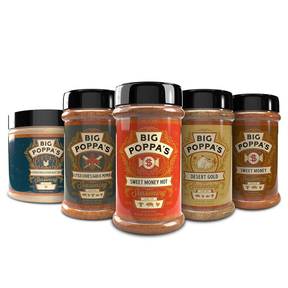 All-in-One Chicken BBQ Pack from Big Poppa Smokers with curated rubs and sauces for poultry, seafood, pork, beef