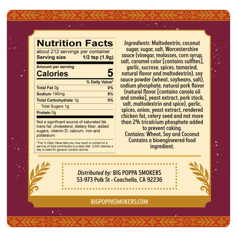 Close-up of the 14.2oz Big Poppa's Pork Prod injection bottle showing textured plastic cap and clear label with red and