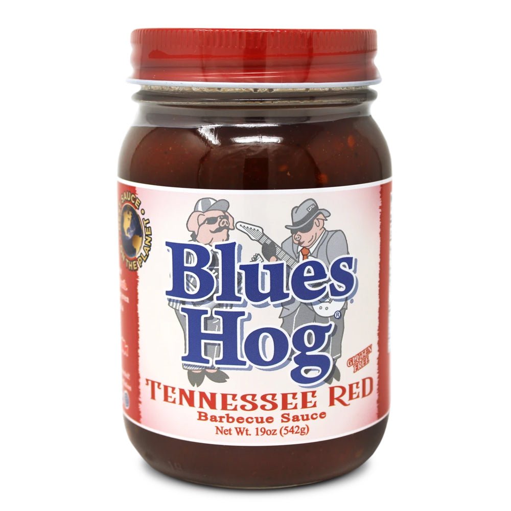 Blues Hog Tennessee Red Sauce 16oz bottle with vibrant red color and detailed label for rich flavor and tang