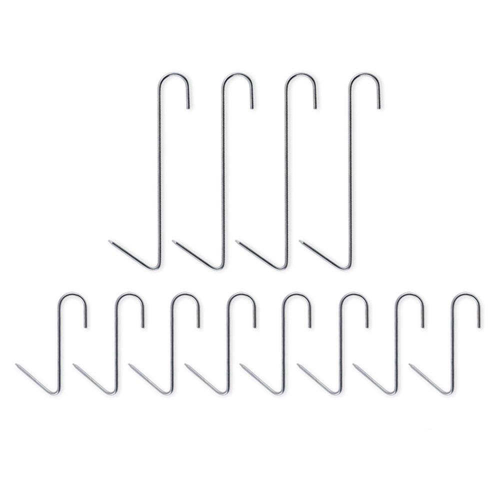 Close-up of stainless steel hanging hooks and textured surface detail on the BPS Drum Hanging Kit for secure smoker