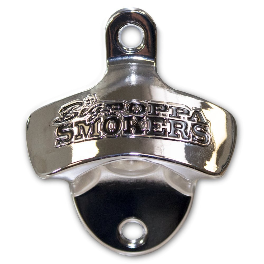 Big Poppa Smokers BPS Drum Smoker Bottle Opener in durable black stainless steel with textured grip and engraved logo