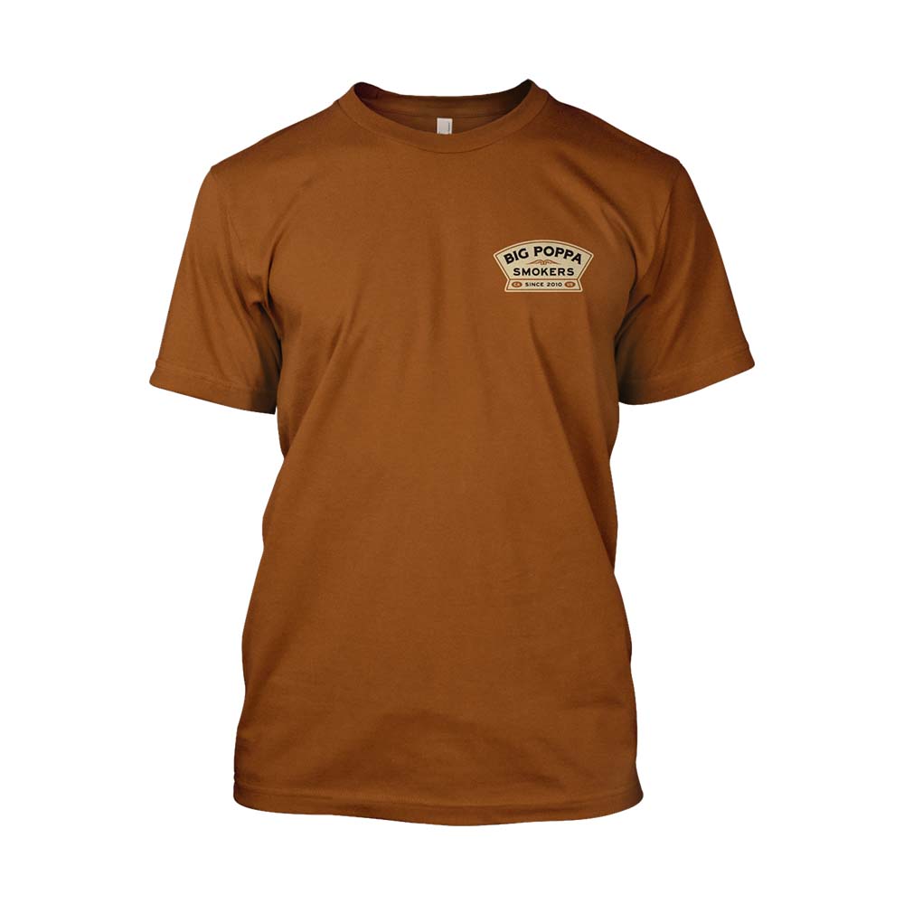 Close-up of the BPS Sweet Money Orange T-Shirt's relaxed fit fabric showing vibrant color and smooth cotton texture at the
