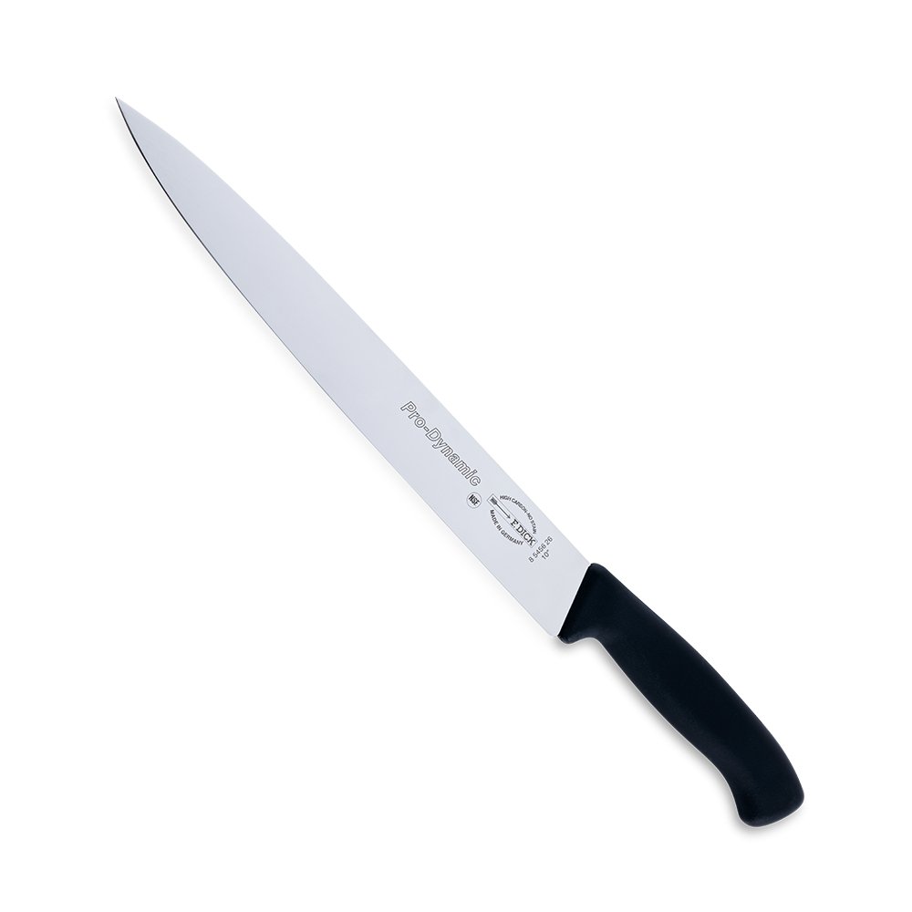 F. Dick 10-inch stainless steel ProDynamic slicing knife with textured handle and razor-sharp blade