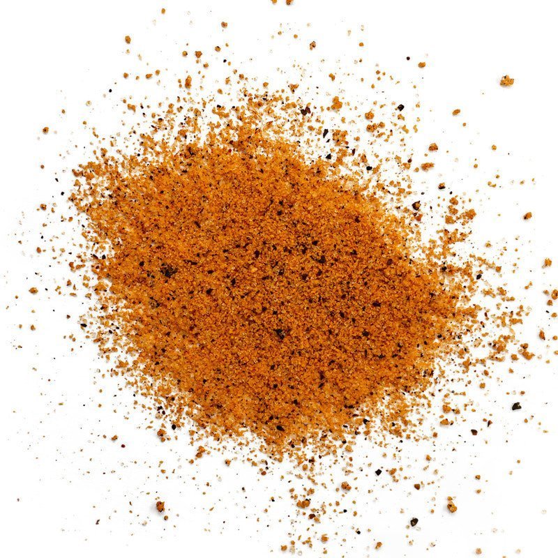 Close-up of the Honey Bacon BBQ Rub jar’s textured label surface, highlighting the handcrafted branding and rustic design