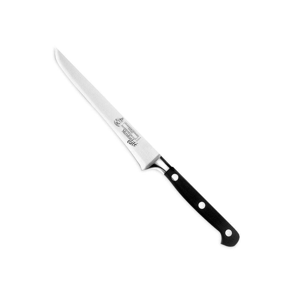 Messermeister Meridian Elite 6-inch flexible boning knife with stainless steel blade and blue textured handle