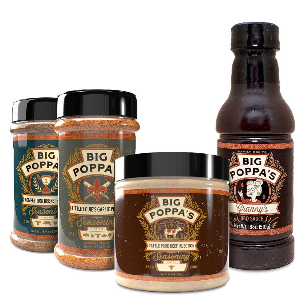 Big Poppa Smokers The Brisket Whisperer Kit with hand-crafted rubs and sauces for flavorful grass-fed beef barbecue