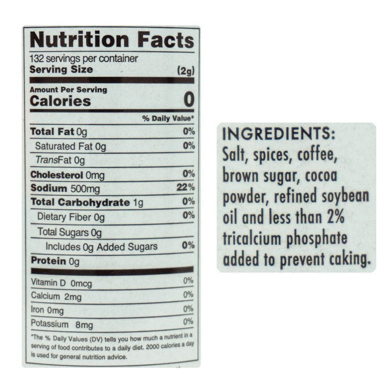 Close-up of Tuffy Stone Daily Grind Coffee Rub label highlighting handcrafted ingredients and organic certifications on the