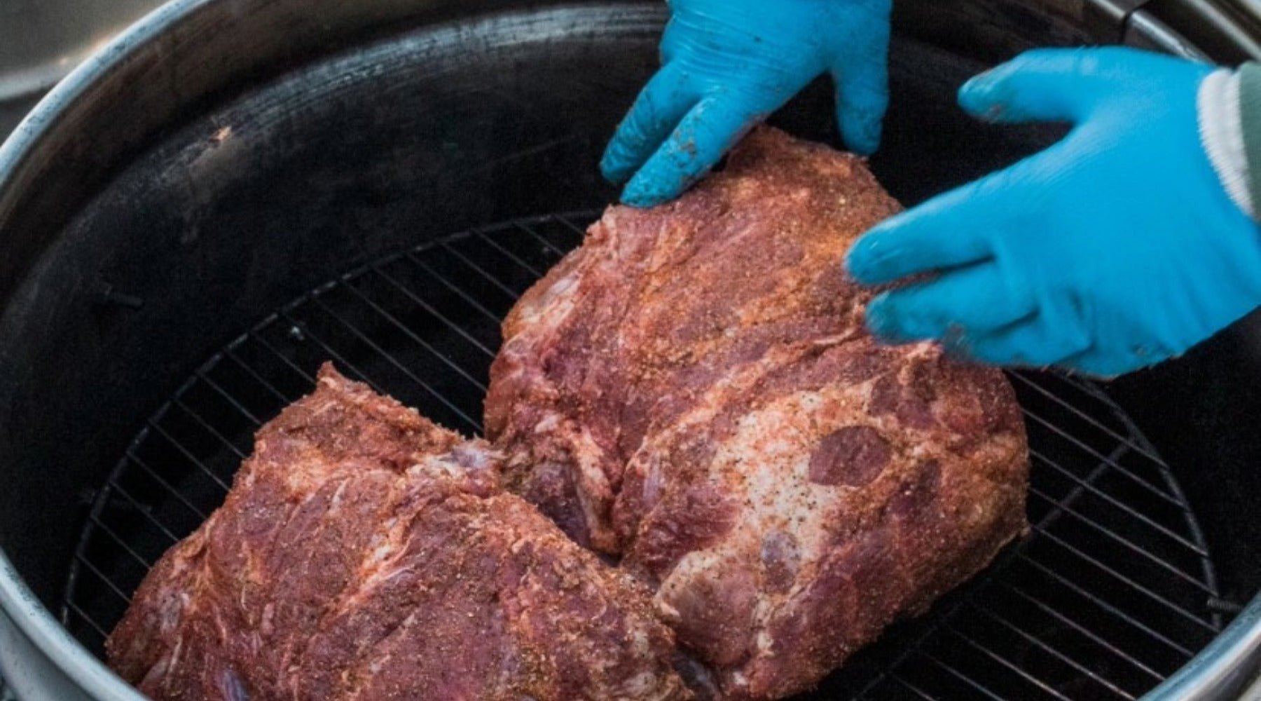 Pork butts on the smoker