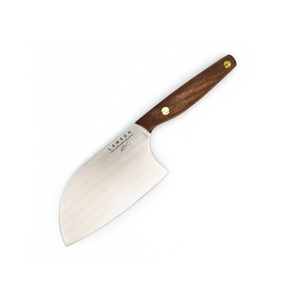 Lamson 6-inch Brad Leone Signature Little B Chinese Santoku cleaver with stainless steel blade and wooden handle