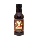 Bottle of Big Poppa's Hot Honey BBQ Sauce on a white background