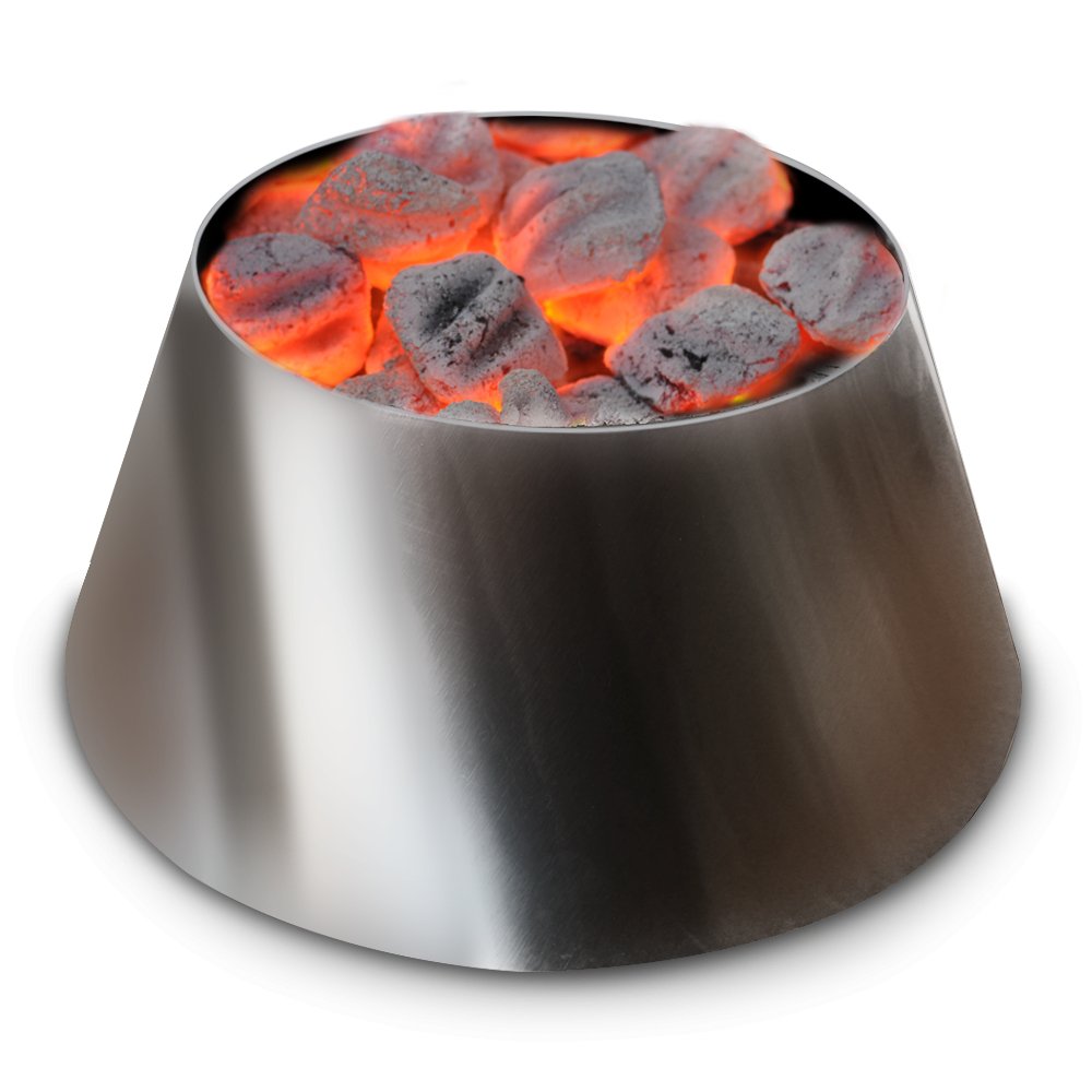 Vortex Large BBQ Vortex charcoal starter with stainless steel mesh, black finish, 12-inch diameter for efficient grilling