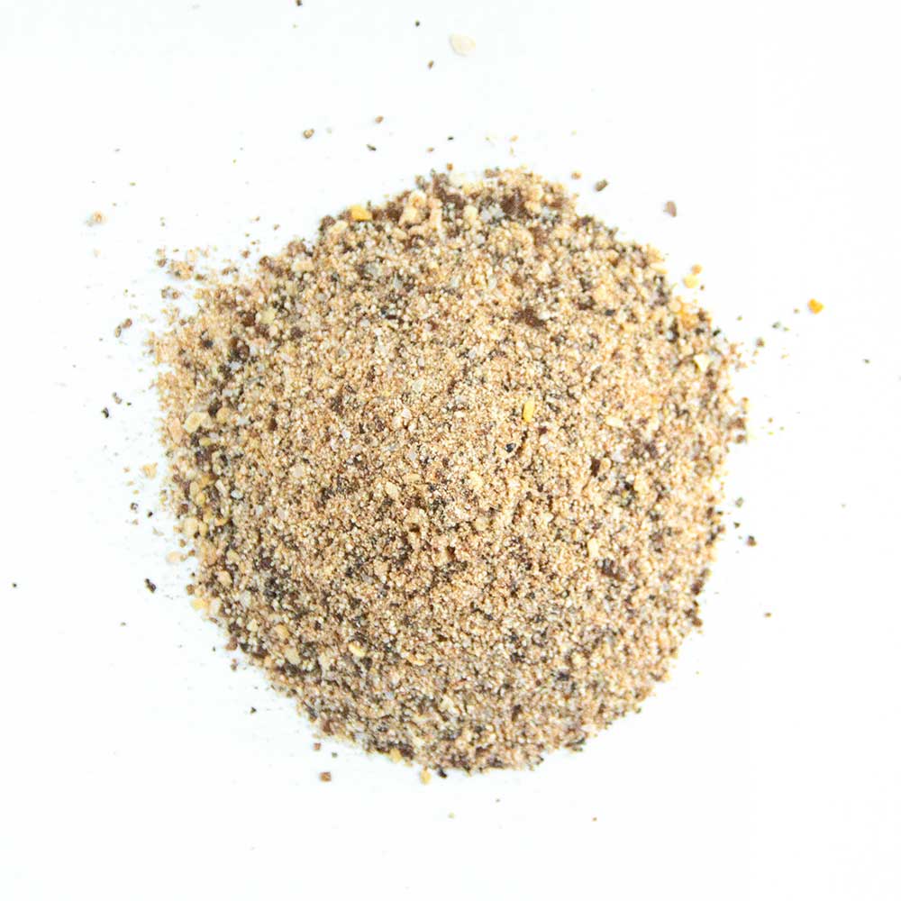 Close-up of the Big Poppa's Cash Cow Seasoning 13oz label highlighting handcrafted ingredients and rustic design detail