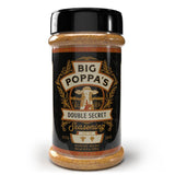 Big Poppa's Double Secret Seasoning 14oz jar with hand-crafted, farm-raised ingredients for beef and vegetable rubs