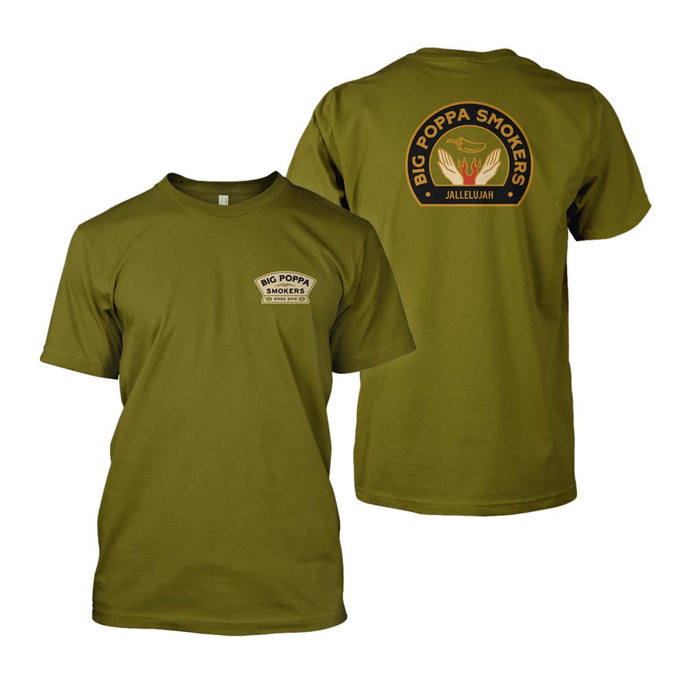 Big Poppa Smokers BPS Jallelujah T-Shirt, slim fit, charcoal gray organic cotton crew neck, short sleeve fashion top