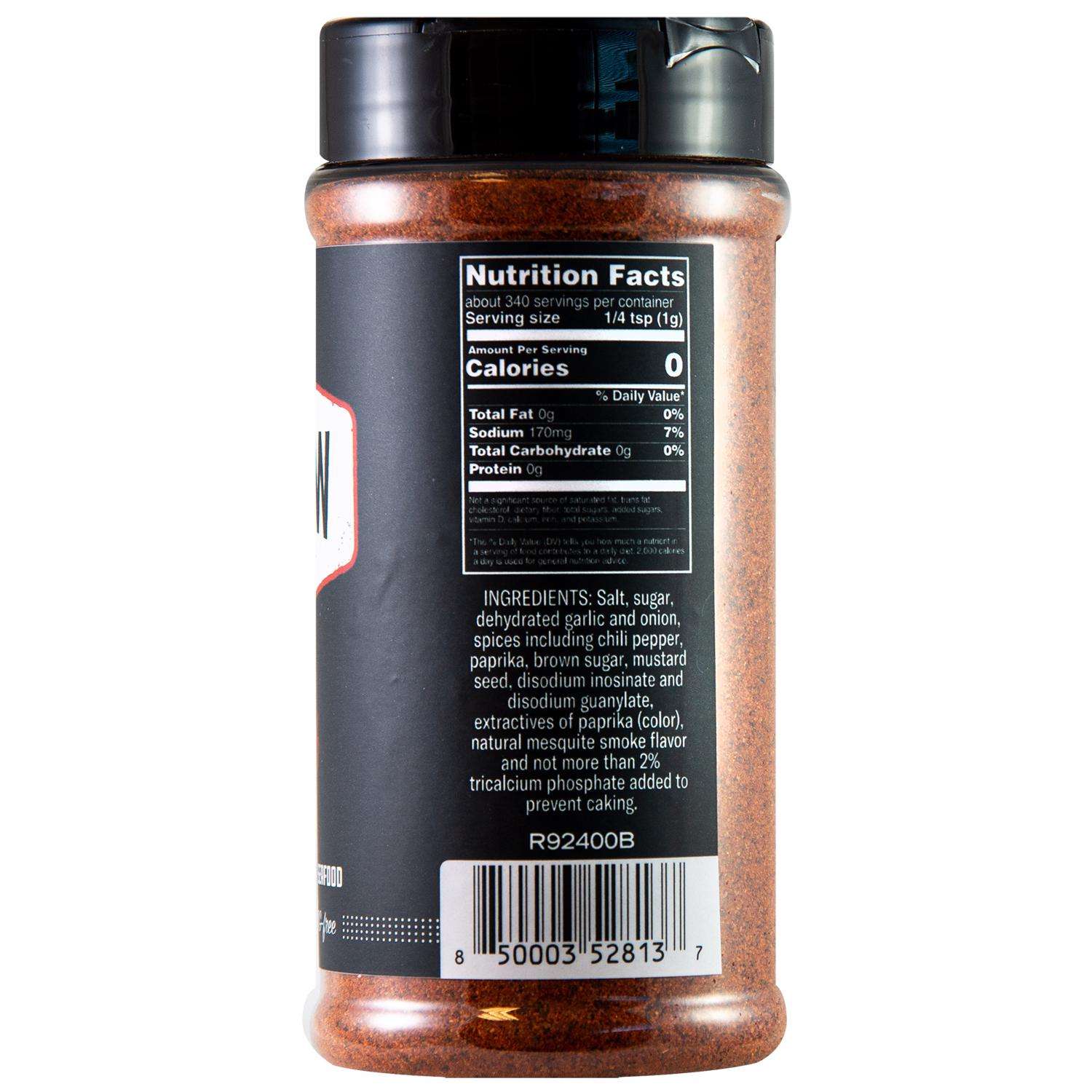 Close-up of Clark Crew BBQ Jack'd Brisket Rub 12oz jar label highlighting hand-crafted ingredients and rustic design details