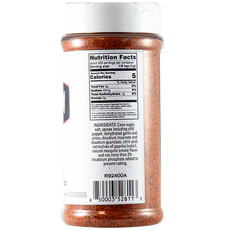 Close-up of Clark Crew BBQ Royal Rib Rub label highlighting detailed ingredients and hand-crafted design on the 11.6oz jar