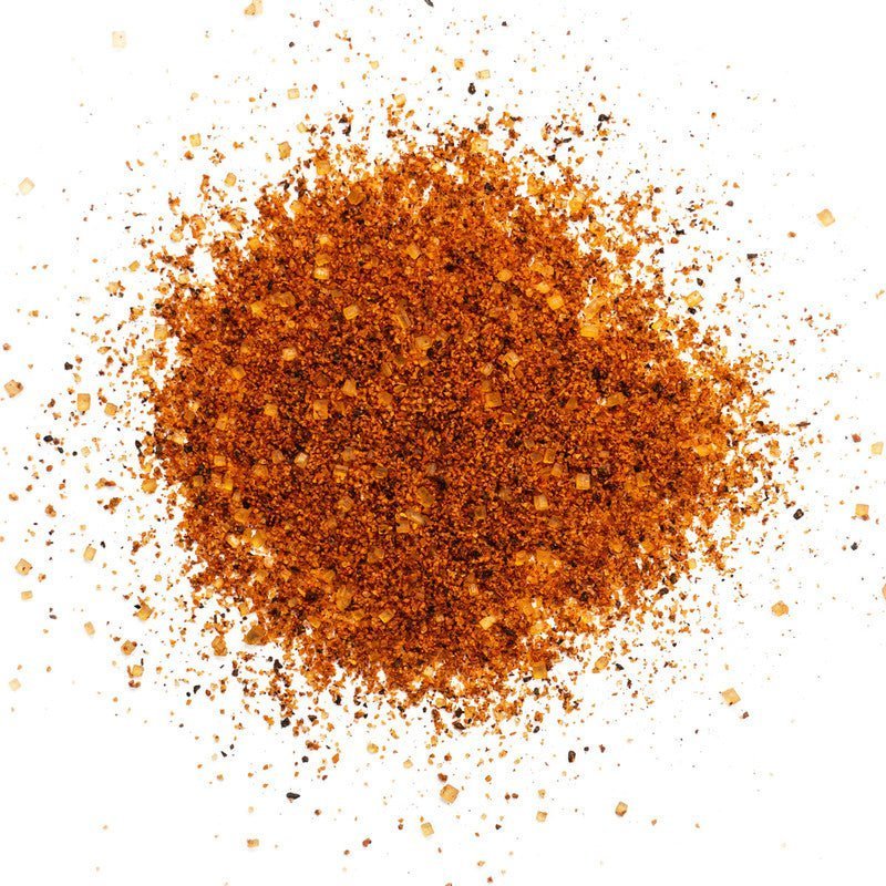 Close-up of the Clark Crew BBQ Royal Rib Rub 11.6oz label highlighting handcrafted ingredients and vibrant branding details.