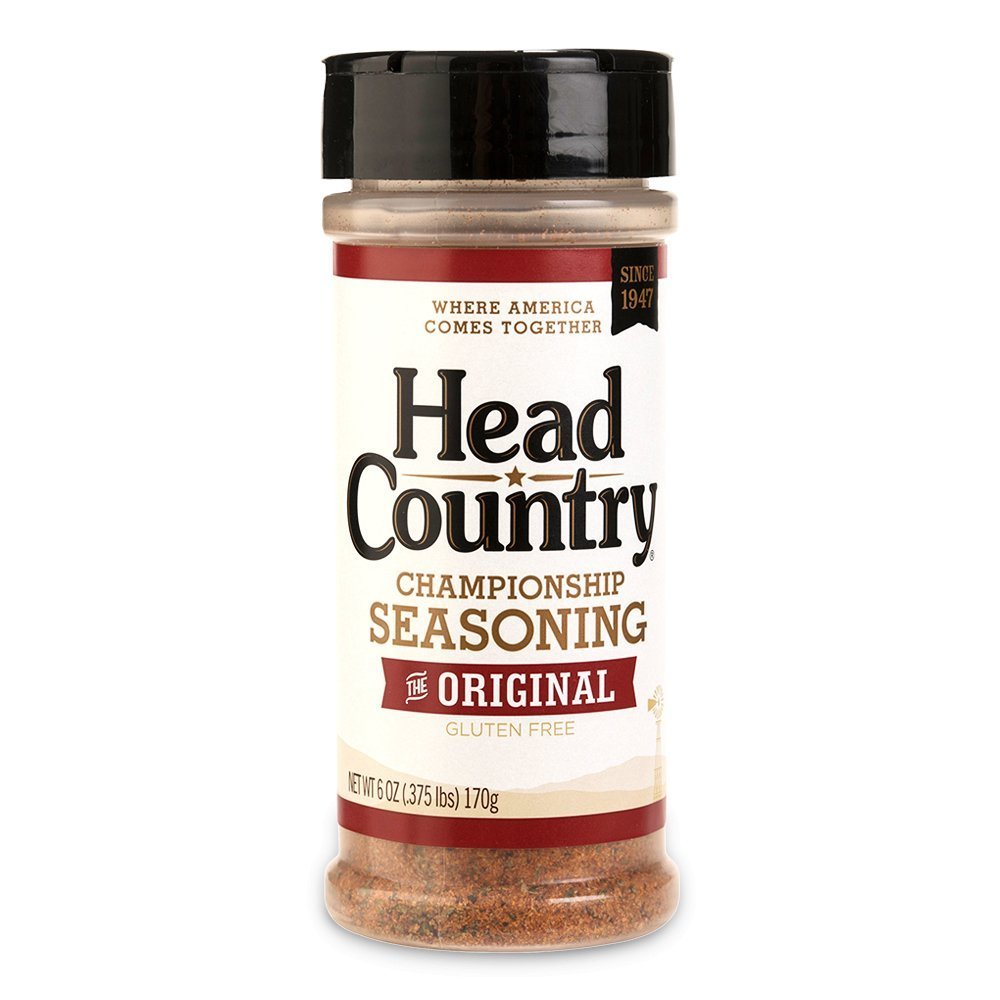 Head Country Championship Seasoning Original 6oz bottle with textured red label and clear plastic cap for grilling and