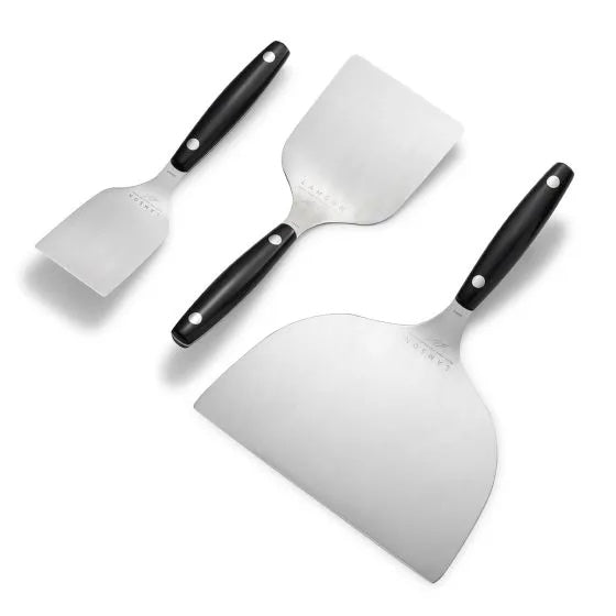 Lamson Brad Leone Signature set of 3 black spatulas with stainless steel handles and textured black silicone heads