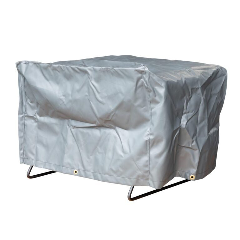 Close-up of the Meadow Creek BBQ26 chicken cooker’s heavy-duty stainless steel lid handle with textured grip and rivet