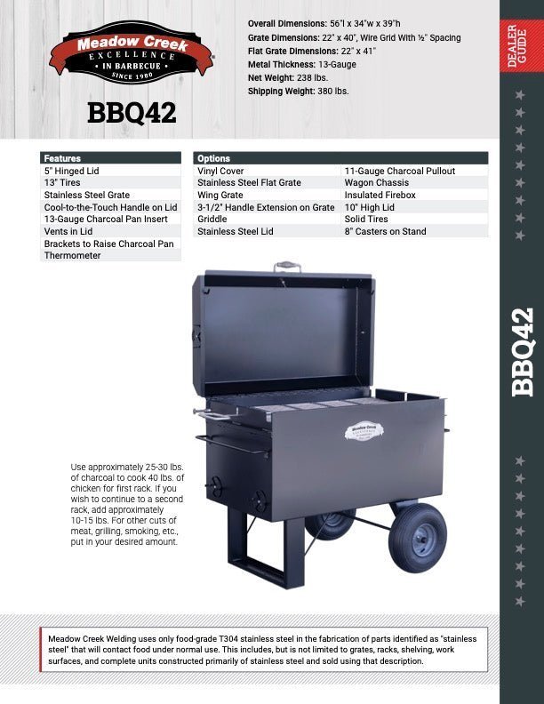 Close-up of the Meadow Creek BBQ42 Chicken Cooker’s textured stainless steel lid with vent holes and locking latch details.