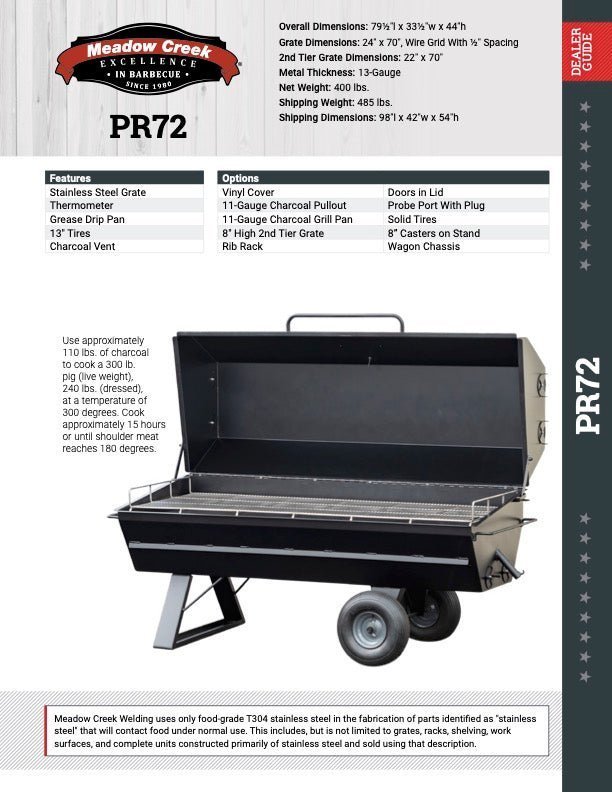 Close-up of the polished stainless steel cooking grate with textured surface and visible heat-resistant handles on the