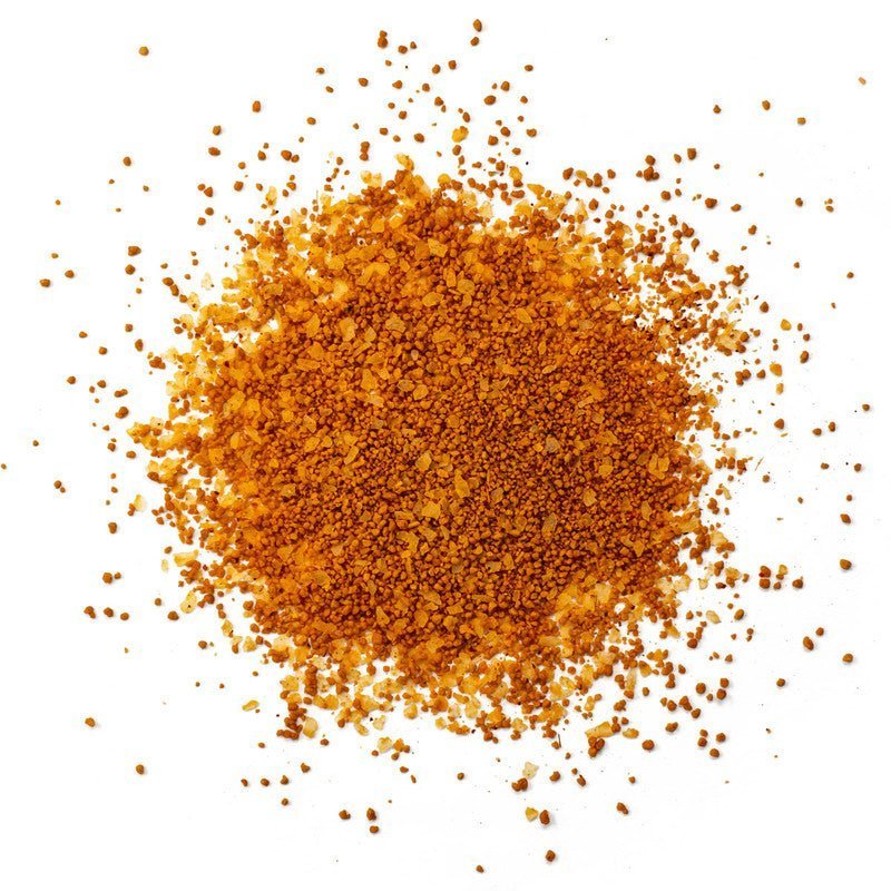 Close-up of the Simply Marvelous BBQ The Genie's Hooch Rub 12oz label highlighting hand-crafted ingredients and rustic