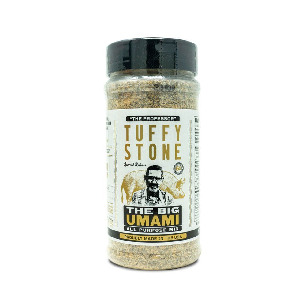 Tuffy Stone The Big Umami All Purpose Mix 8.57oz jar with vibrant label for savory seasoning and cooking